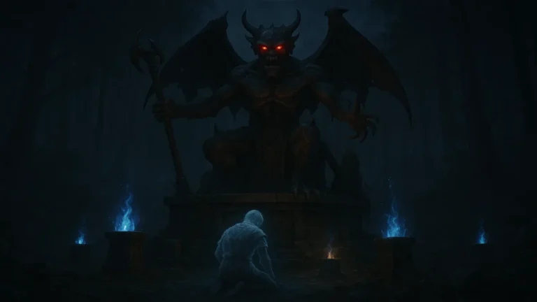 Player interacting with Molag Bal shrine in Oblivion Remastered